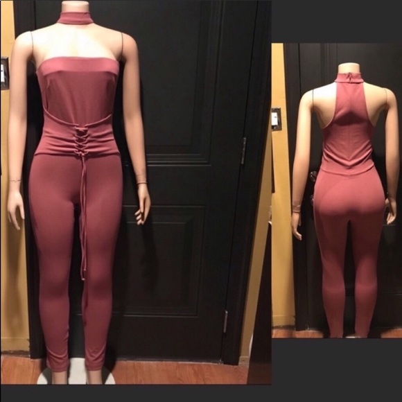 Fashion Nova Pants - Fashion Nova Jumpsuit Light Marsala